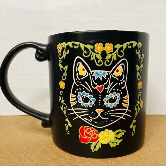 Halloween Charlie Cat  DOD 22oz Coffee Mug Eli & Anna 2022 Handmade Sugar Skull - Picture 3 of 5